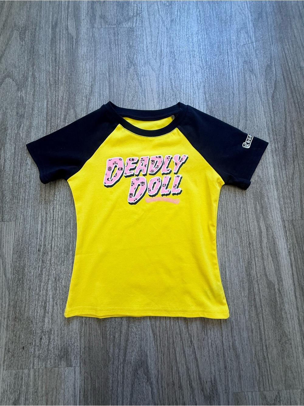 Deadly Doll Yellow & Navy Women’s Streetwear Tee